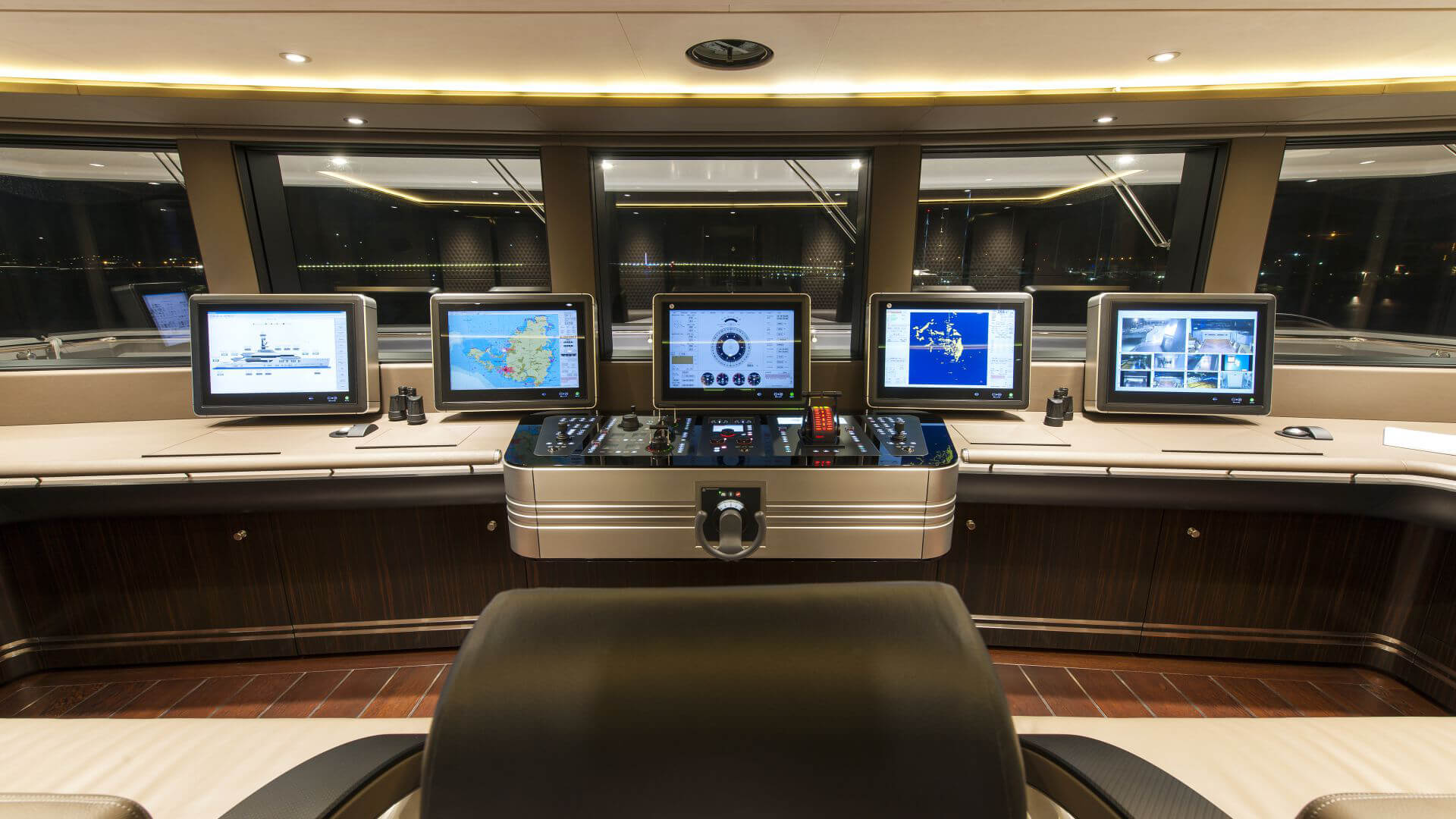bsw yachteinrichter featuring yacht interior showing premium bridge on board luxury motor yacht.